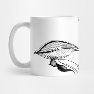 Ficus. Author's drawing. Modern Art. Mug